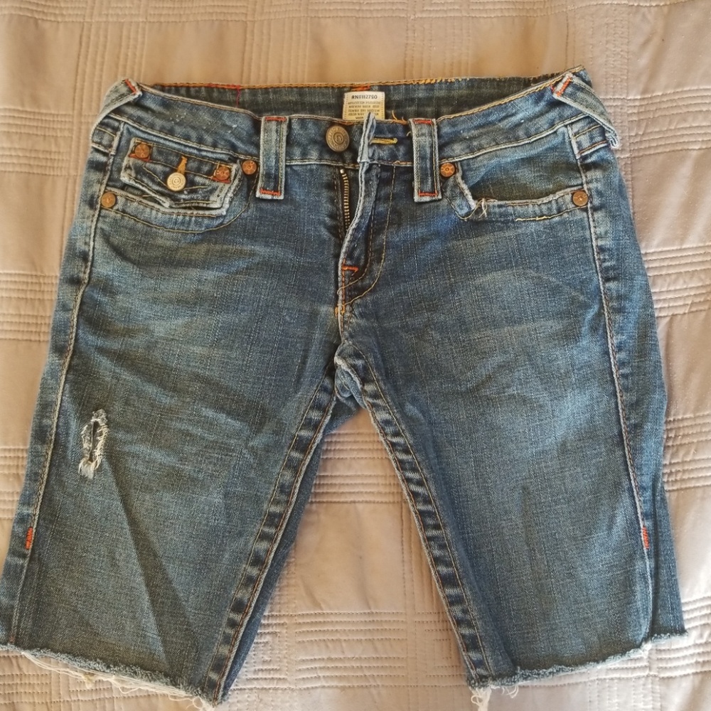 True religion cut off shorts